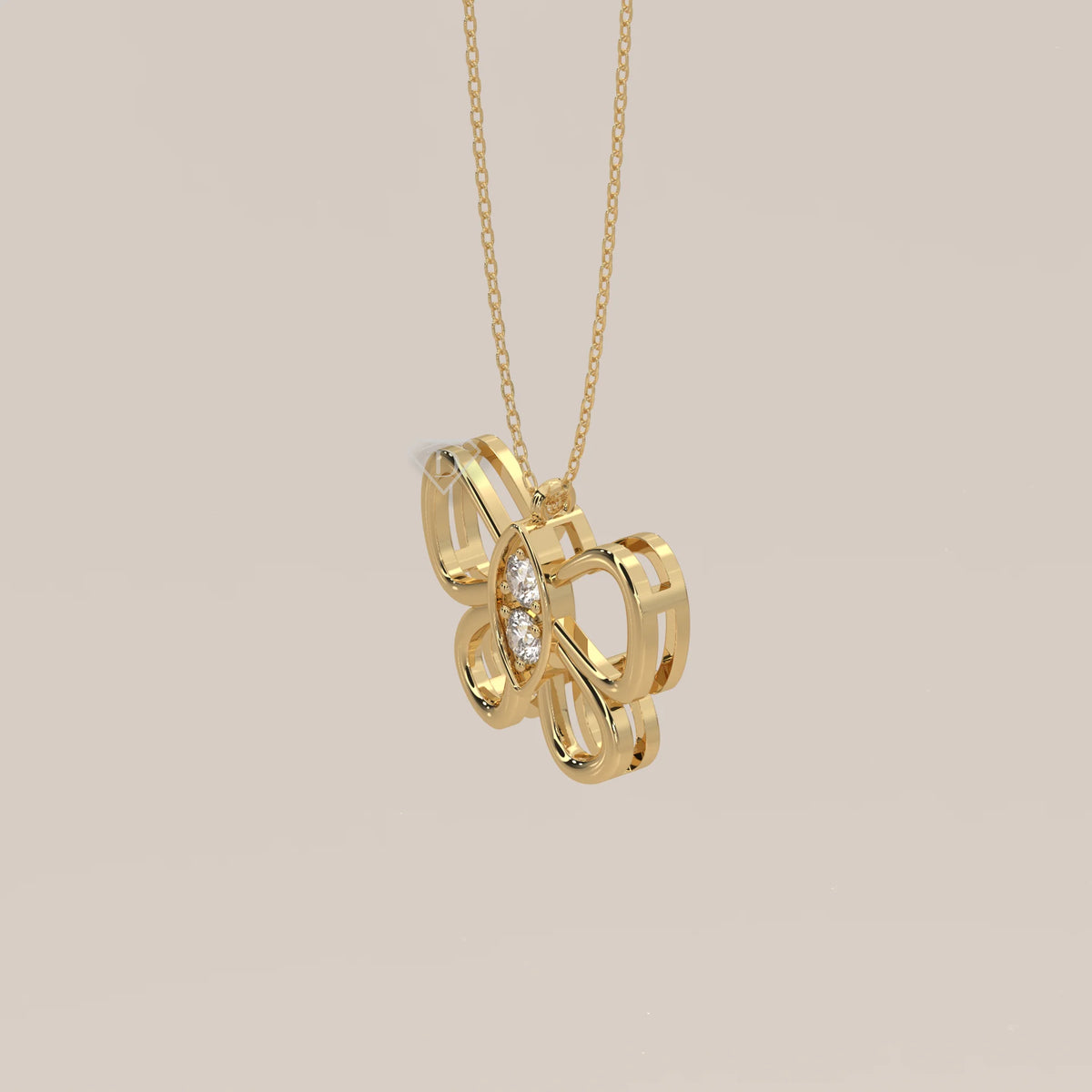A delicate 14k gold necklace featuring a butterfly pendant with three small diamonds.