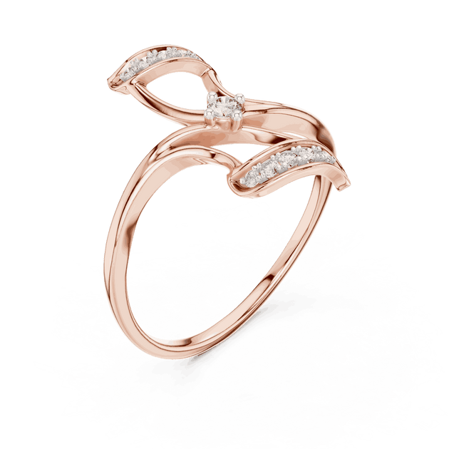 Gold Crossover Diamond Ring | Modern Bypass Jewelry