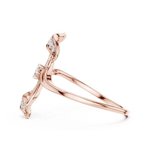 Gold Crossover Diamond Ring | Modern Bypass Jewelry
