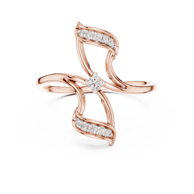 Gold Crossover Diamond Ring | Modern Bypass Jewelry