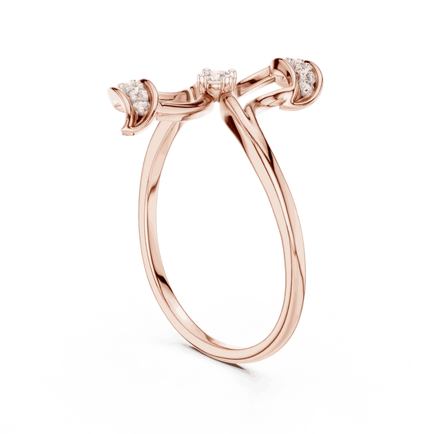 Gold Crossover Diamond Ring | Modern Bypass Jewelry