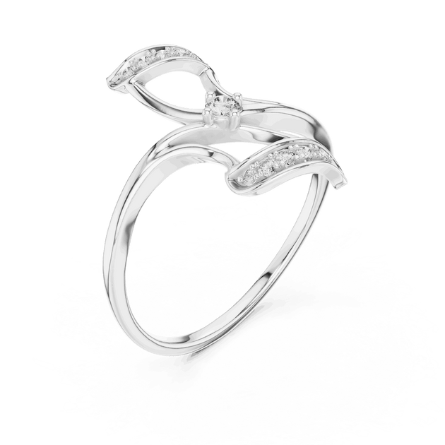 Gold Crossover Diamond Ring | Modern Bypass Jewelry