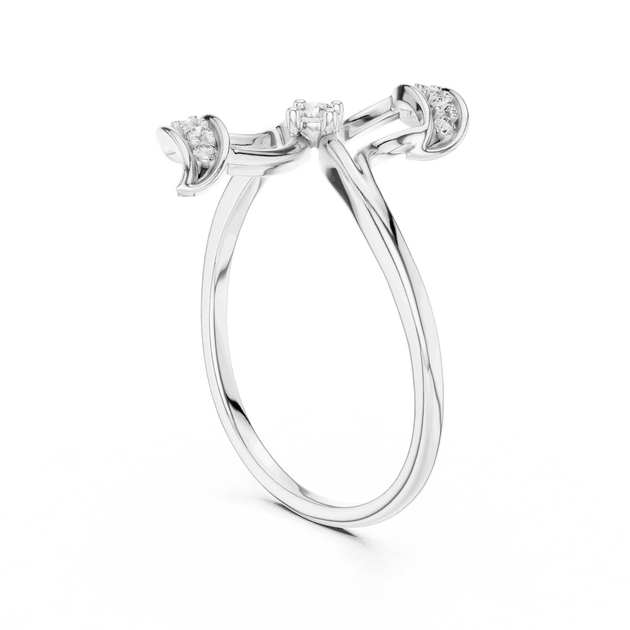 Gold Crossover Diamond Ring | Modern Bypass Jewelry