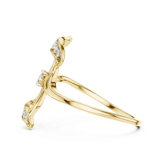 Gold Crossover Diamond Ring | Modern Bypass Jewelry