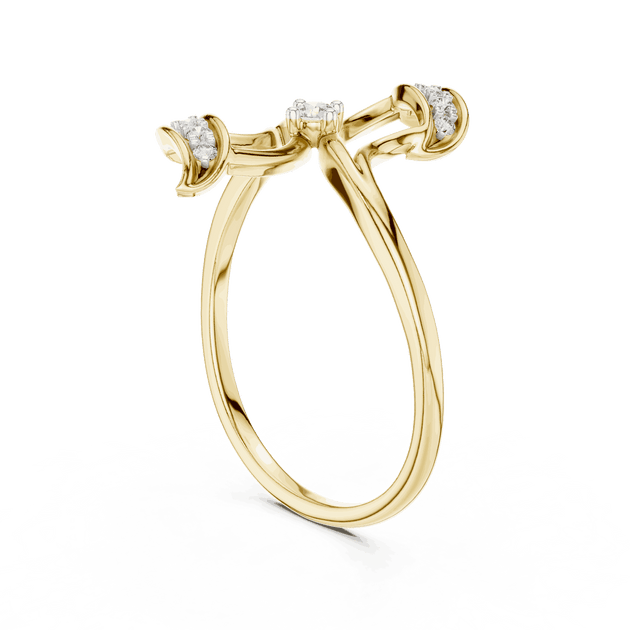 Gold Crossover Diamond Ring | Modern Bypass Jewelry