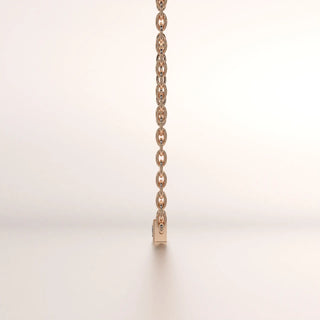 Front View: Round Diamond Chain Pendant with Bezel Setting in 14k Rose Gold - Lab Grown - Driona Jewels