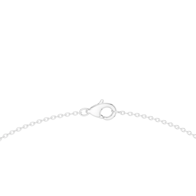 Close-up: Round Diamond Chain with Prong Setting in 14k White Gold - Lab Grown - Driona Jewels