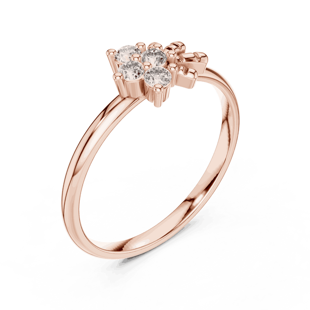 Driona Jewels Floral Diamond Cluster Ring - Lab Grown Gold Botanical Band