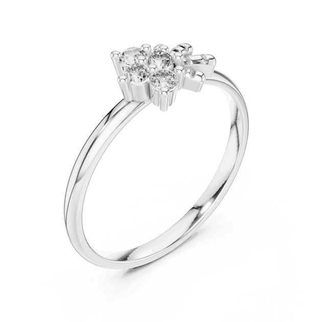 Driona Jewels Floral Diamond Cluster Ring - Lab Grown Gold Botanical Band