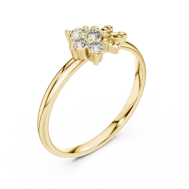 Driona Jewels Floral Diamond Cluster Ring - Lab Grown Gold Botanical Band