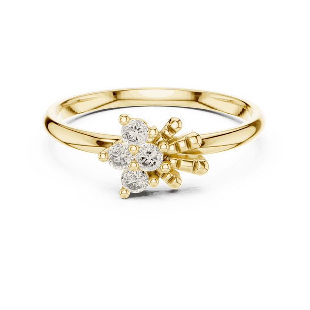 Driona Jewels Floral Diamond Cluster Ring - Lab Grown Gold Botanical Band