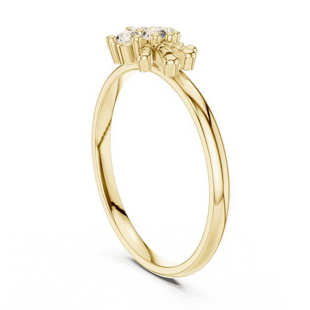 Driona Jewels Floral Diamond Cluster Ring - Lab Grown Gold Botanical Band