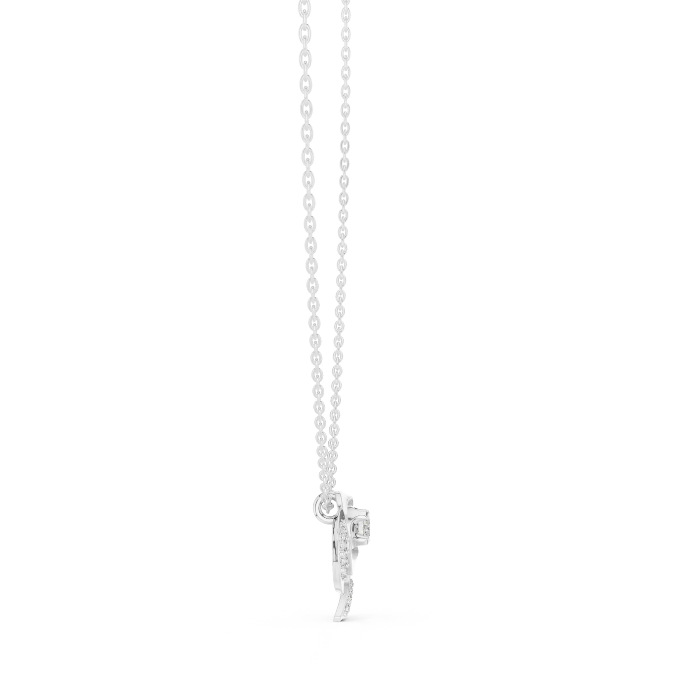 Front-view: Round Diamond Cross with Prong Setting in 925 Silver - Lab Grown - Driona Jewels