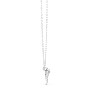 Front-view: Round Diamond Cross with Prong Setting in 925 Silver - Lab Grown - Driona Jewels