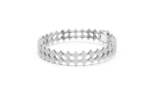 Top View: Round Diamond Crown with Pave Setting in 14k White Gold - Lab Grown - Driona Jewels
