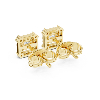 Pair Shot: Round Diamond Cufflinks with Bezel Setting in 14k Yellow Gold - Lab Grown - Driona Jewels