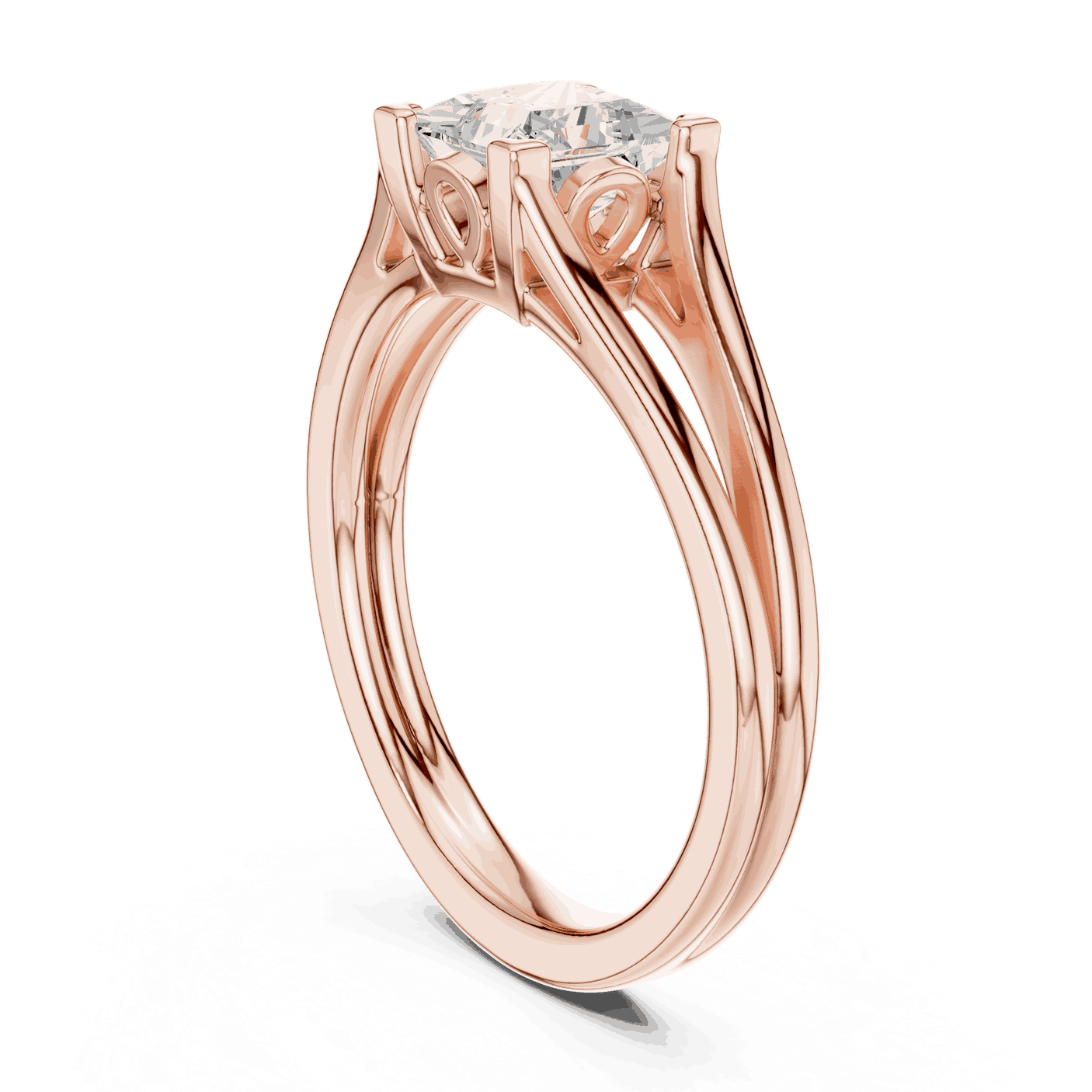 Cushion Diamond Vintage Solitaire Engagement Ring Rose Gold 18K | Lab Grown | Driona Jewels