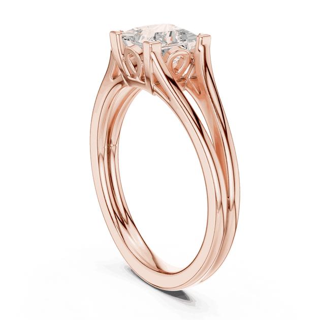 Cushion Diamond Vintage Solitaire Engagement Ring Rose Gold 18K | Lab Grown | Driona Jewels