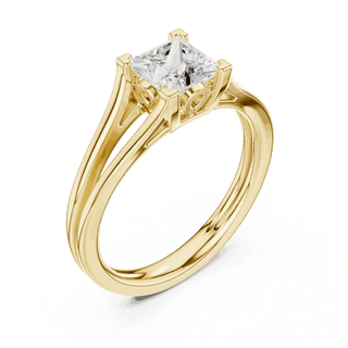 Cushion Diamond Vintage Solitaire Engagement Ring Rose Gold 18K | Lab Grown | Driona Jewels