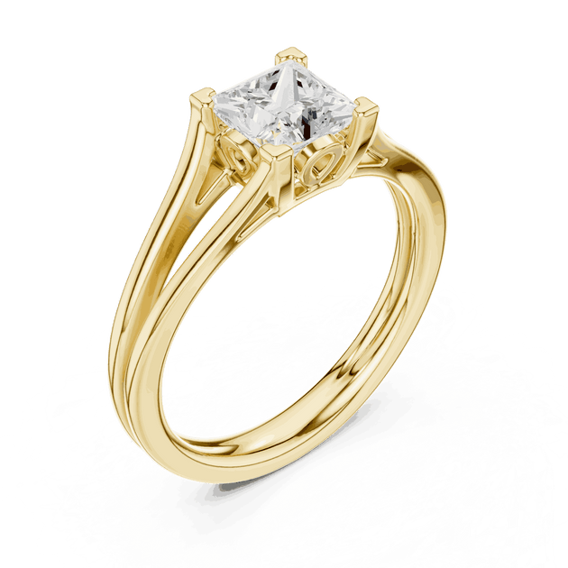Cushion Diamond Vintage Solitaire Engagement Ring Rose Gold 18K | Lab Grown | Driona Jewels