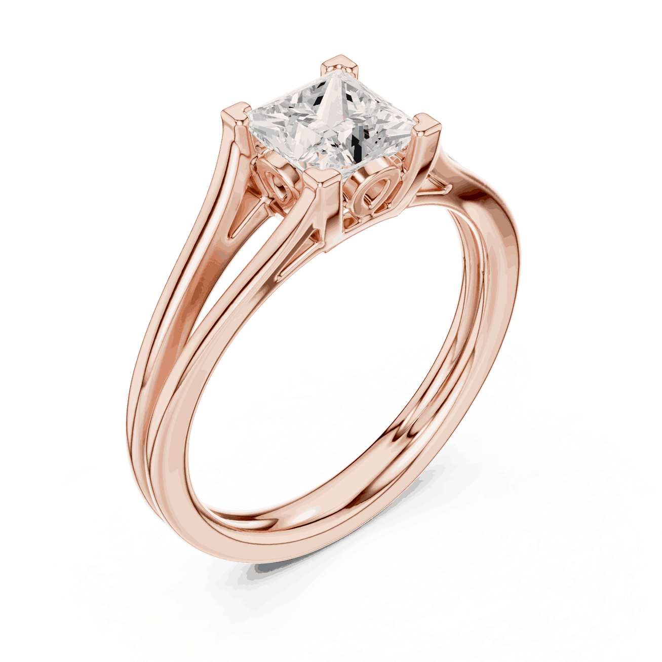 Cushion Diamond Vintage Solitaire Engagement Ring Rose Gold 18K | Lab Grown | Driona Jewels