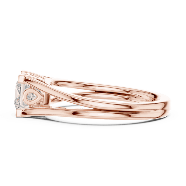Cushion Diamond Vintage Solitaire Engagement Ring Rose Gold 18K | Lab Grown | Driona Jewels