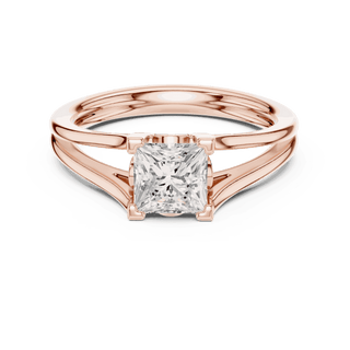 Cushion Diamond Vintage Solitaire Engagement Ring Rose Gold 18K | Lab Grown | Driona Jewels