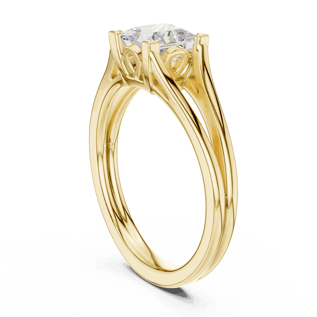 Cushion Diamond Vintage Solitaire Engagement Ring Rose Gold 18K | Lab Grown | Driona Jewels