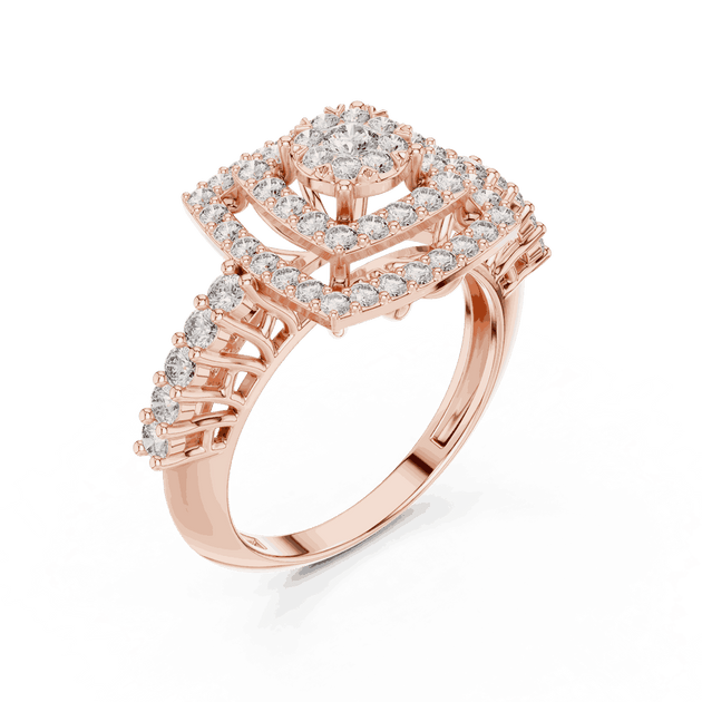 Driona Jewels Cushion Double Halo Diamond Engagement Ring - Split Shank