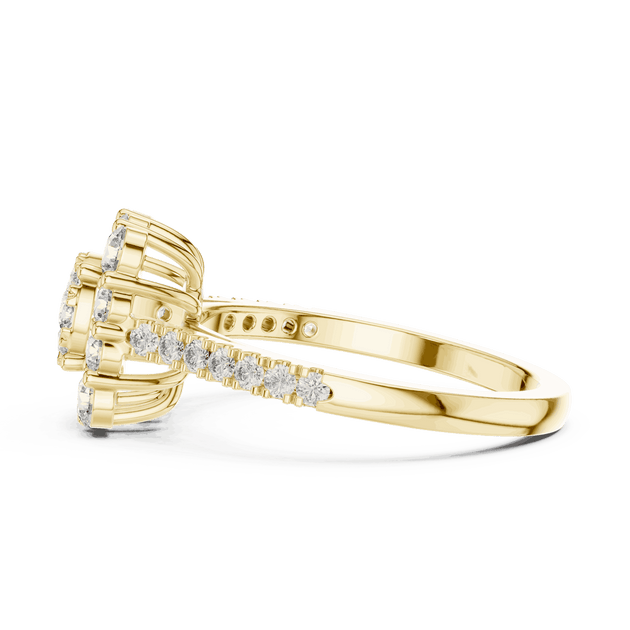 Driona Jewels Double Halo Cluster Diamond Engagement Ring | Pave Shank