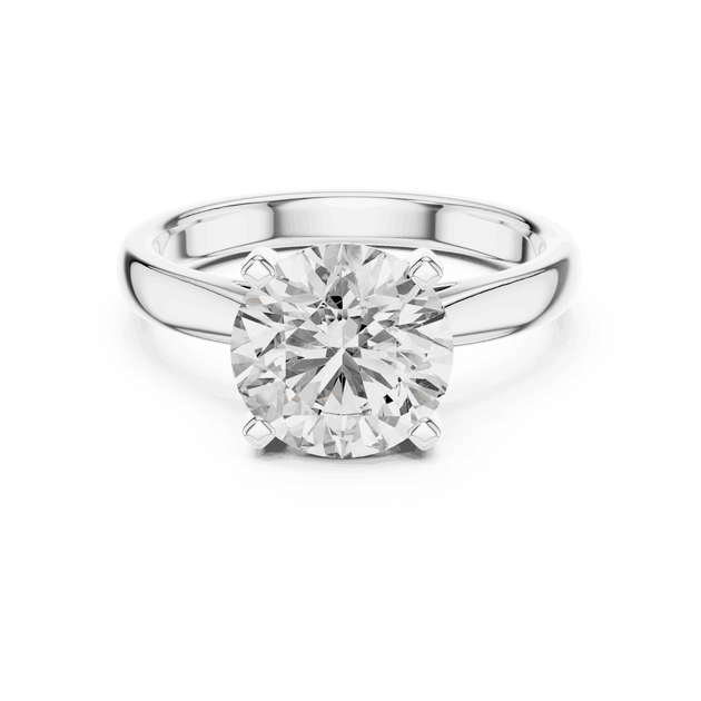 Round Cut Solitaire Engagement Ring in Solid Gold