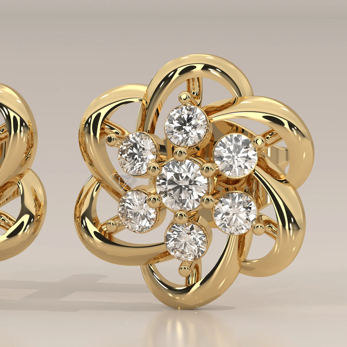 Stone Detail: Round Lab Grown Diamonds in Cluster Setting – Yellow Gold – Driona Jewels