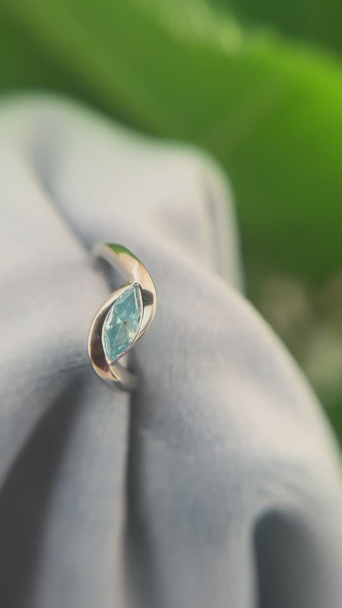 Aquamarine marquise ring
