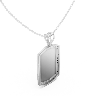 Front-View: Dog Tag Diamond with Prong Setting in 925 Silver - Lab Grown - Driona Jewels