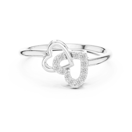Driona Jewels 14K Rose Gold Diamond Heart Initial U Ring - Minimalist