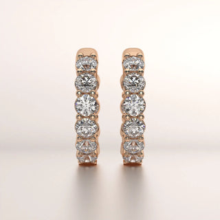 earring huggie diamond rose gold 18k front