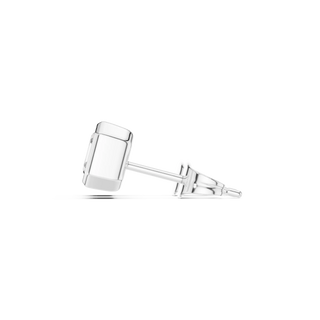 Side-Profile: Princess Diamond Stud with Stud Setting in 14k White Gold - Lab Grown - Driona Jewels
