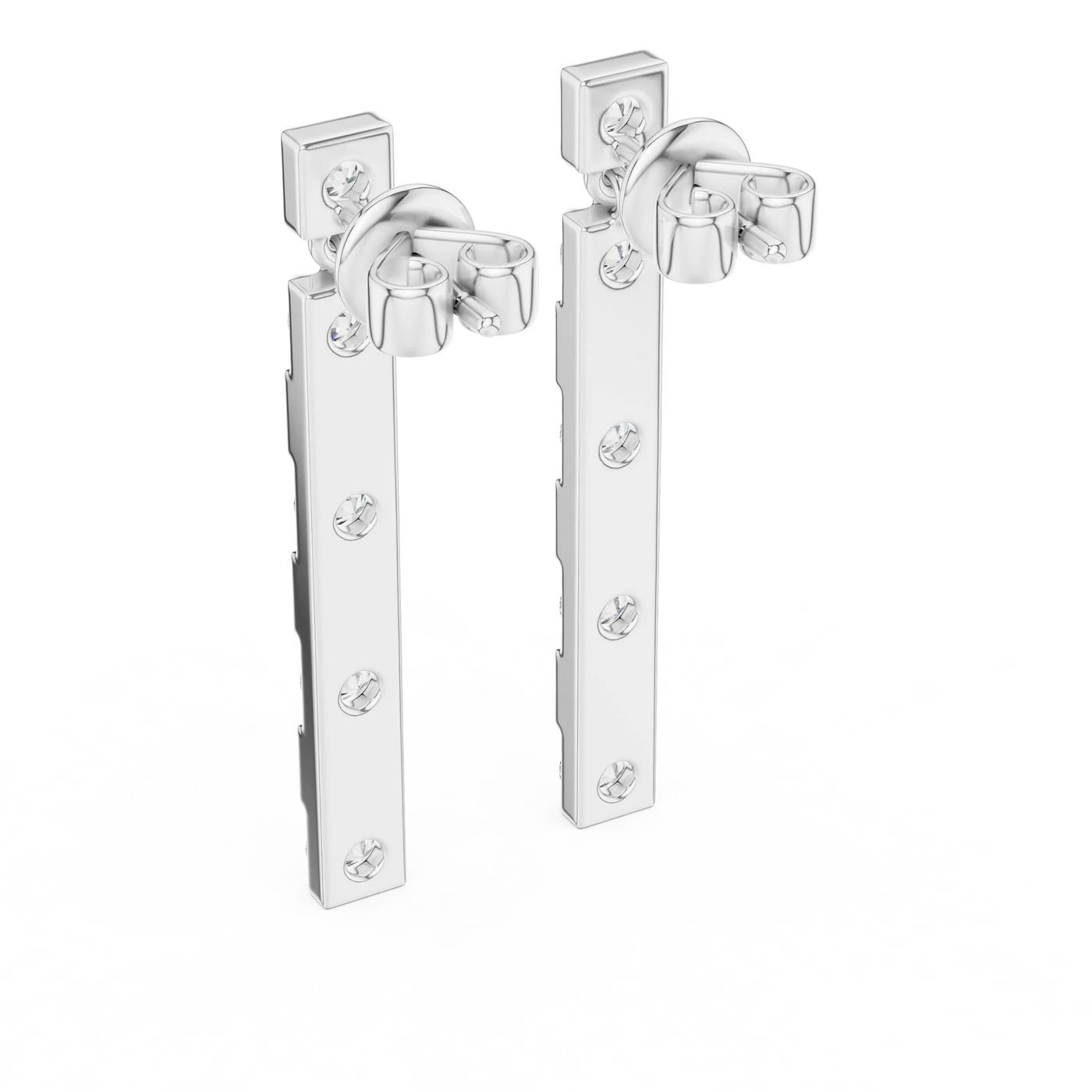 Pair-shot: Round Diamond Earrings with Prong Setting in 925 Silver - Lab Grown - Driona Jewels