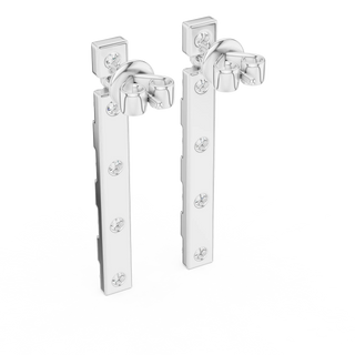 Pair-shot: Round Diamond Earrings with Prong Setting in 925 Silver - Lab Grown - Driona Jewels