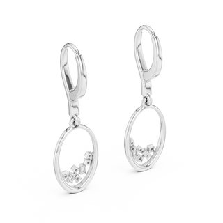Pair-shot: Round Diamond Earrings with Prong Setting in 925 Silver - Lab Grown - Driona Jewels