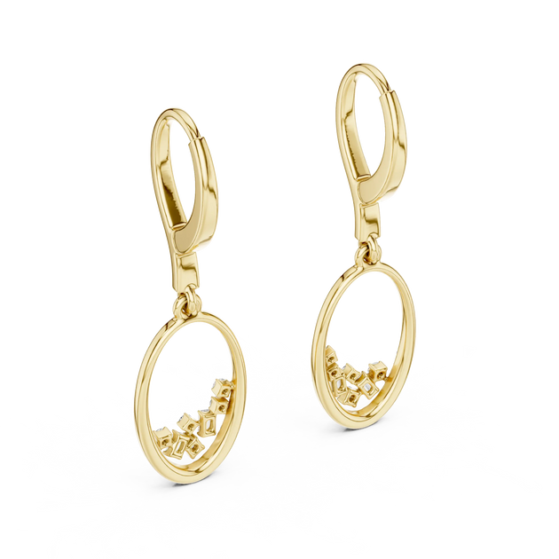 Pair-Shot: Round Diamond Earrings with Prong Setting in 14k Yellow Gold - Lab Grown - Driona Jewels