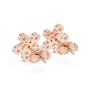 Back-View: Round Diamond Stud with Stud Setting in 14k Rose Gold - Lab Grown - Driona Jewels