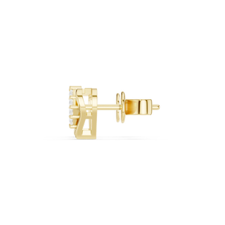 Side-Profile: Round Diamond Stud with Stud Setting in 14k Yellow Gold - Lab Grown - Driona Jewels