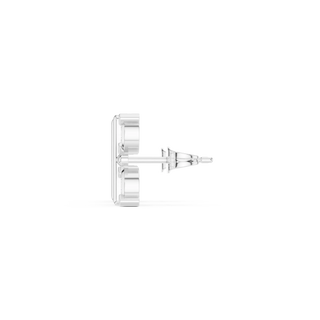 Side-Profile: Square Diamond Earring with Stud Setting in 925 Silver - Lab Grown - Driona Jewels