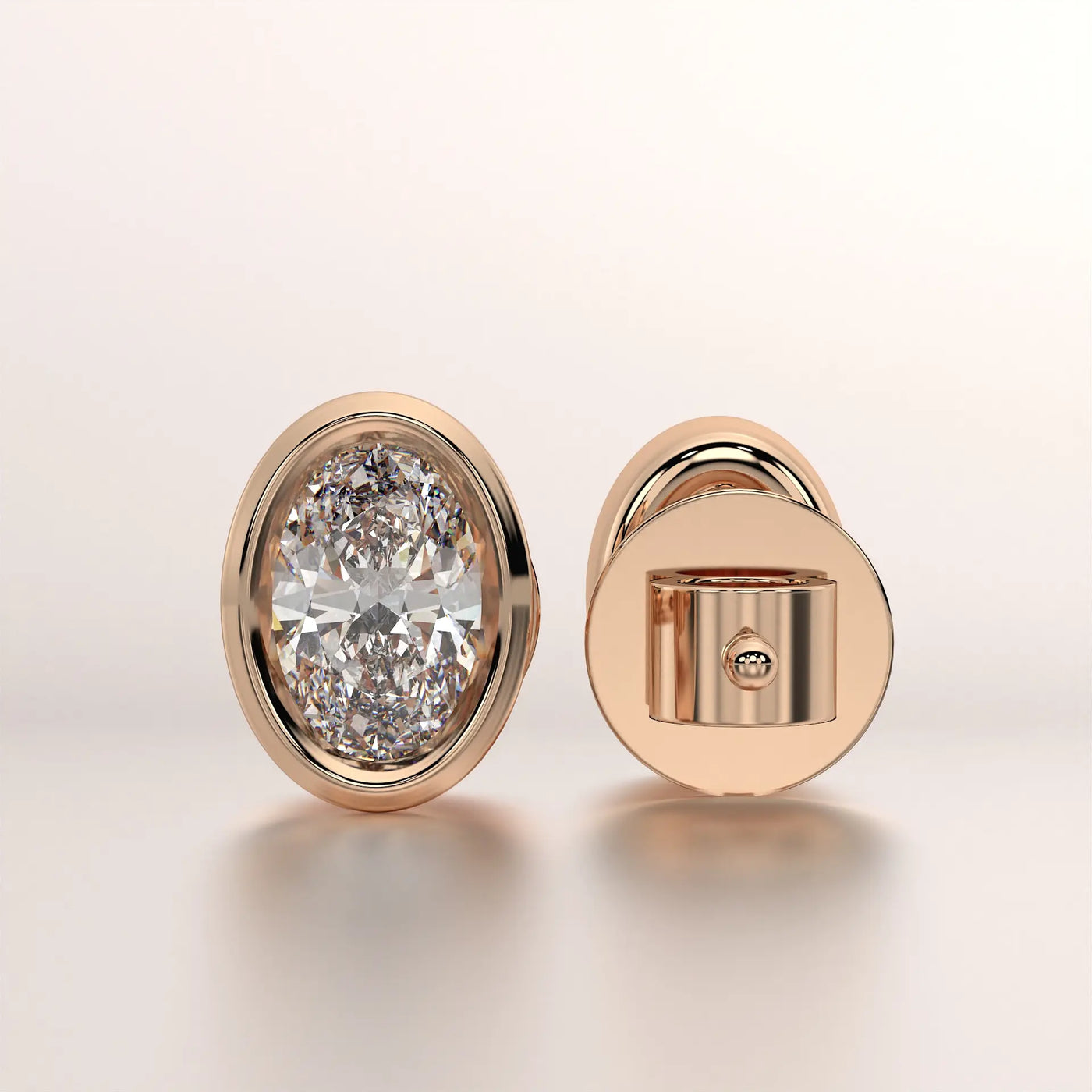 earring stud diamond rose gold 18k profile
