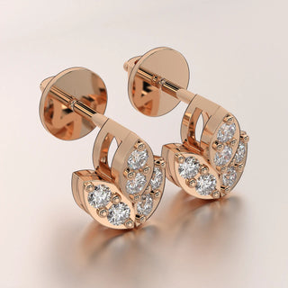 earring stud diamond rose gold base classic