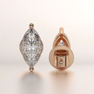 earring stud diamond rose gold base classic