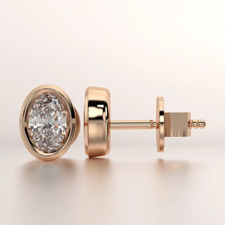 earring stud diamond rose gold base side profile