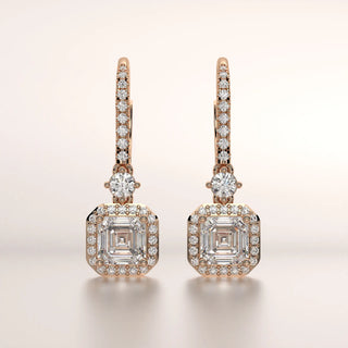 earrings diamond diamond rose gold base front