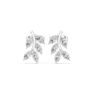 Pair-Shot: Marquise Diamond Earrings with Prong Setting in 14k White Gold - Lab Grown - Driona Jewels